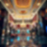 Opulent Hotel Lobby in Las Vegas Overview of a luxurious Las Vegas hotel lobby showcasing opulence