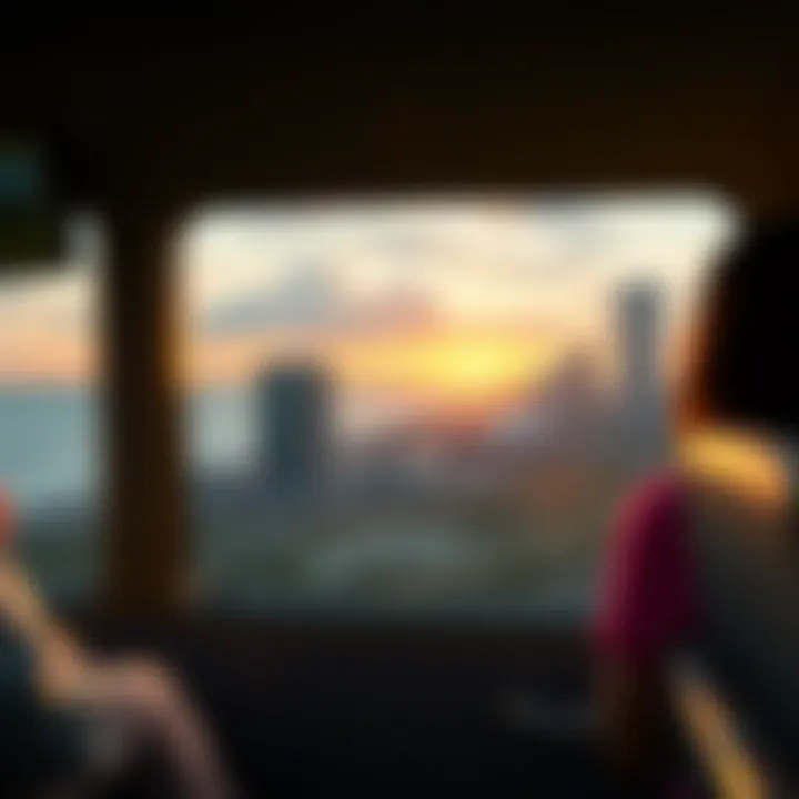 Beautiful coastal views of Atlantic City from a bus window