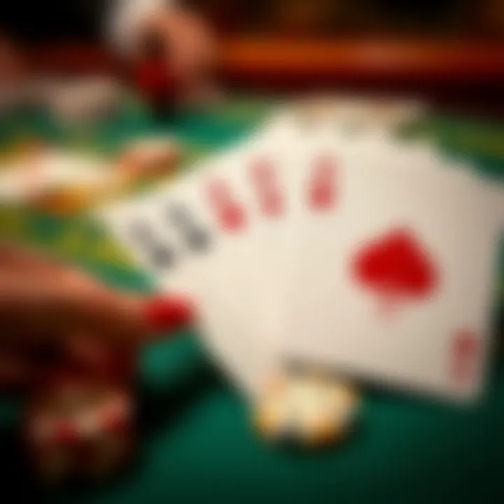 A close-up of baccarat cards showing the player and banker hands