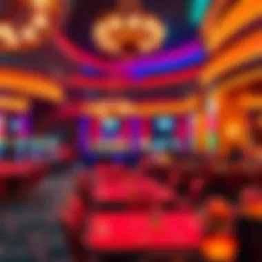 A vibrant casino scene highlighting the baccarat section