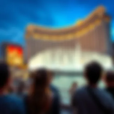 Crowd gathered to witness the Bellagio Fountain show