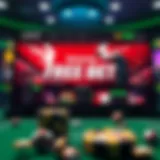 A vibrant online betting interface showcasing free bet promotions