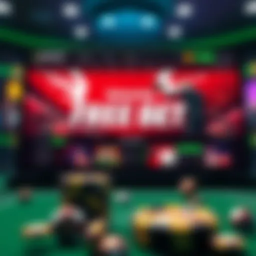 A vibrant online betting interface showcasing free bet promotions