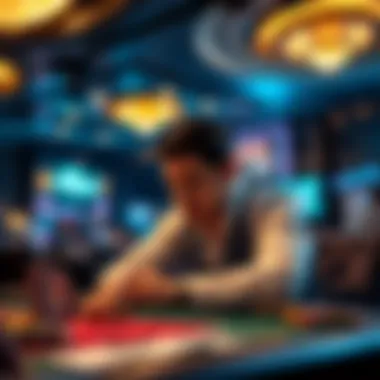 A player contemplating their strategy at a gambling table