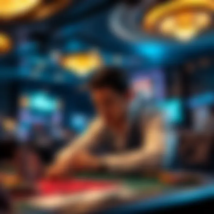 A player contemplating their strategy at a gambling table