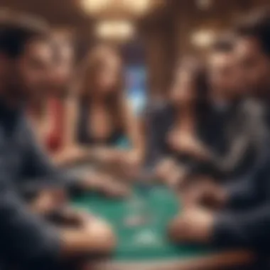 A group of poker players engaging in a game via the app