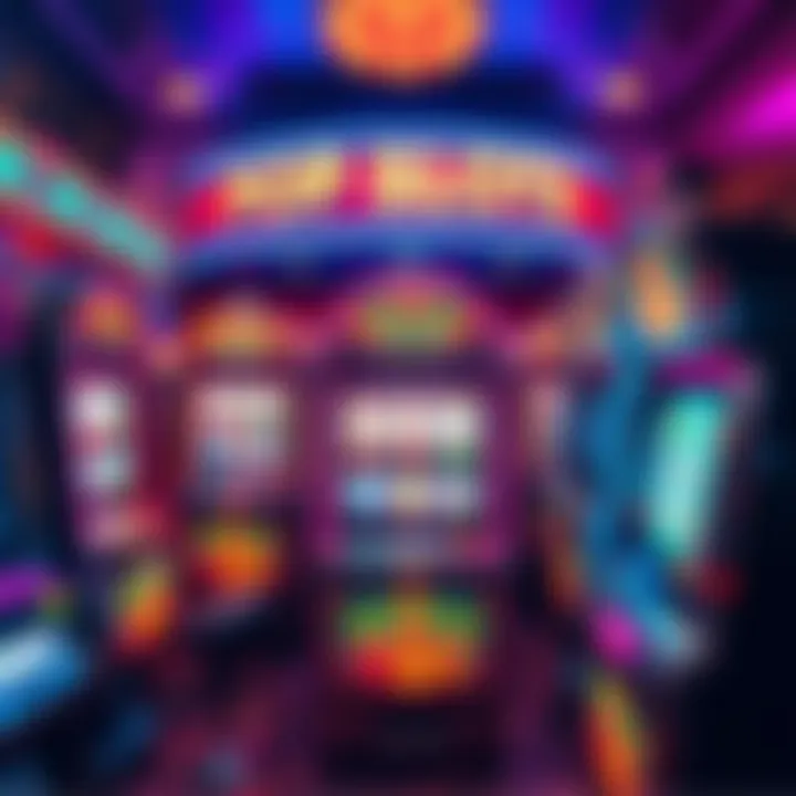 An immersive display of vibrant slot machines in action