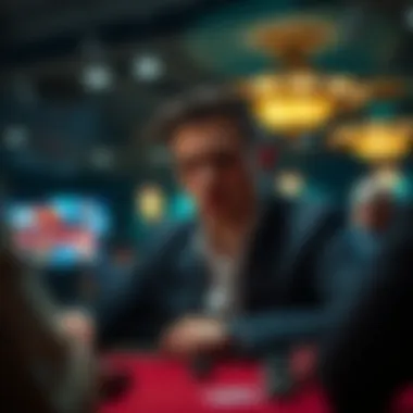 Visual of a player contemplating their move in a poker game