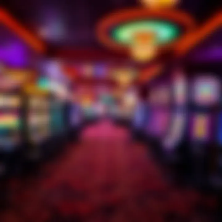 Interior of the casino floor filled with vibrant gaming machines