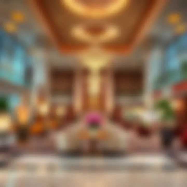 Luxurious lobby area with elegant furnishings and décor