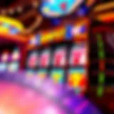 An illustration of a vibrant random jackpot slot machine in action