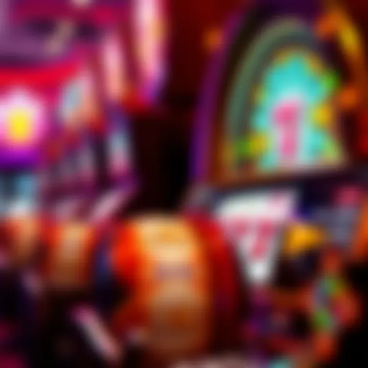 A close-up view of jackpot symbols and reels in a casino setting