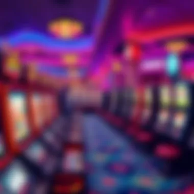 Vibrant gaming floor with diverse slot machines
