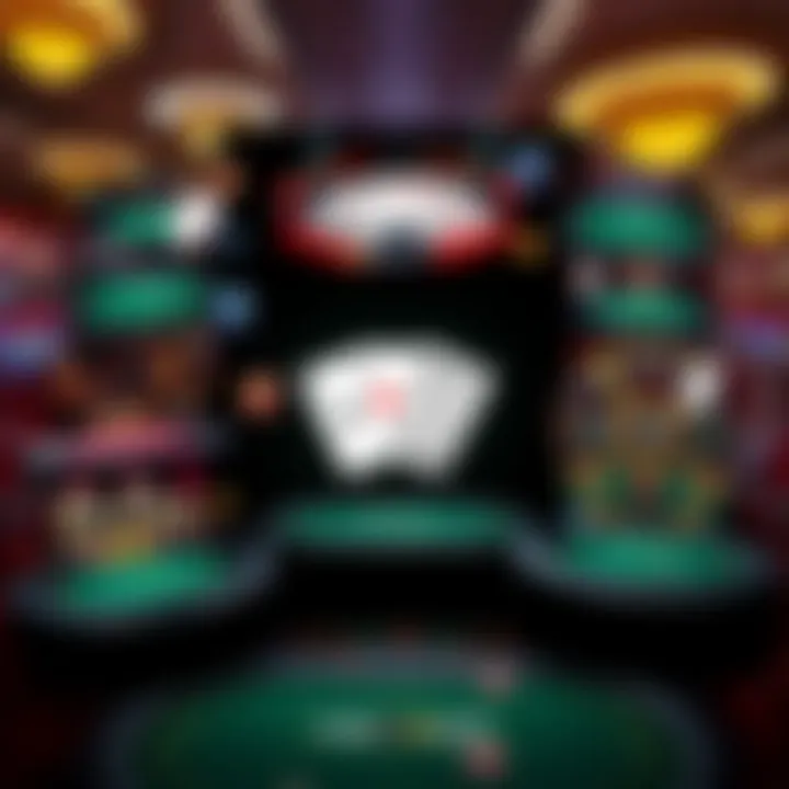 Collage of various poker game types available online