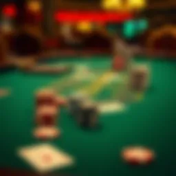 A classic Blackjack table with cards and chips