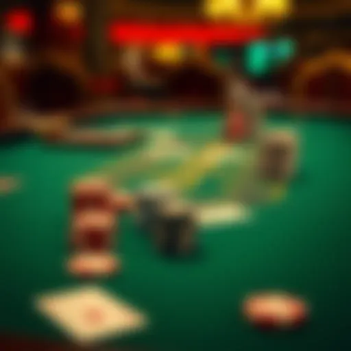 A classic Blackjack table with cards and chips