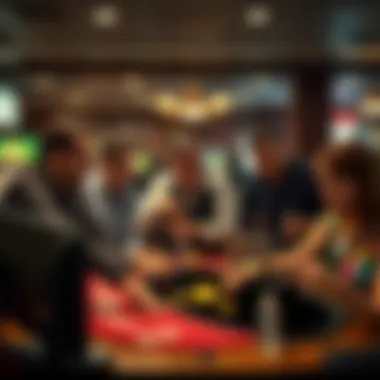 A diverse team of professionals collaborating in a casino office setting