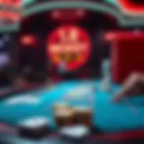 Virtual Poker Table Experience A digital poker table showcasing virtual chips and cards