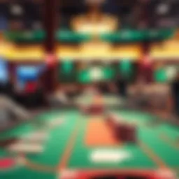 A vibrant poker table set up for a charity event