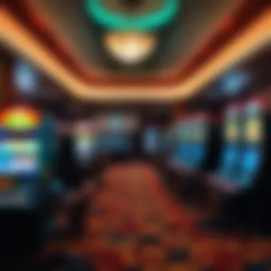 Interior of Cherokee Casino featuring gaming tables and slot machines