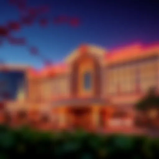 Exterior view of a prominent Connecticut casino showcasing its unique architecture.