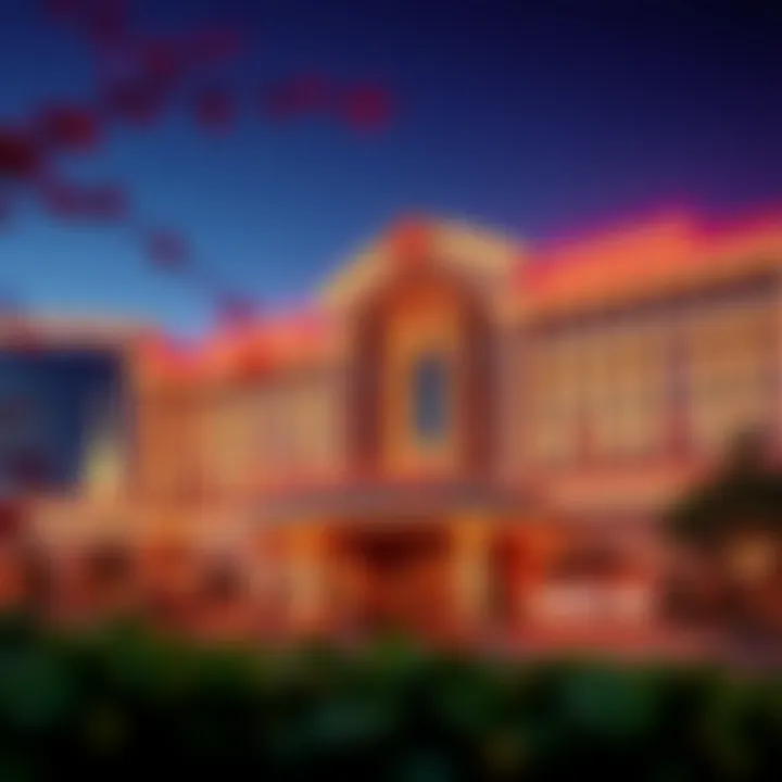 Exterior view of a prominent Connecticut casino showcasing its unique architecture.