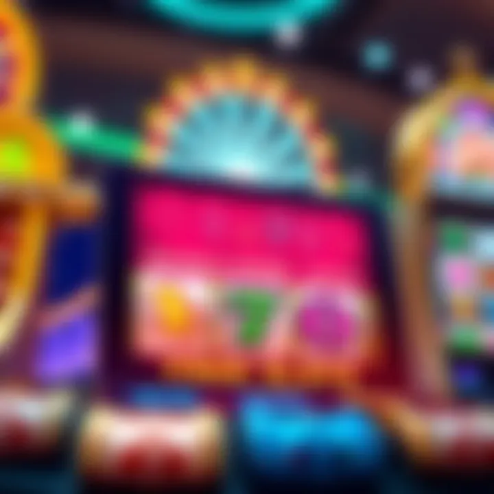 A vibrant visual representation of double down free slots in action, showcasing colorful reels and symbols.