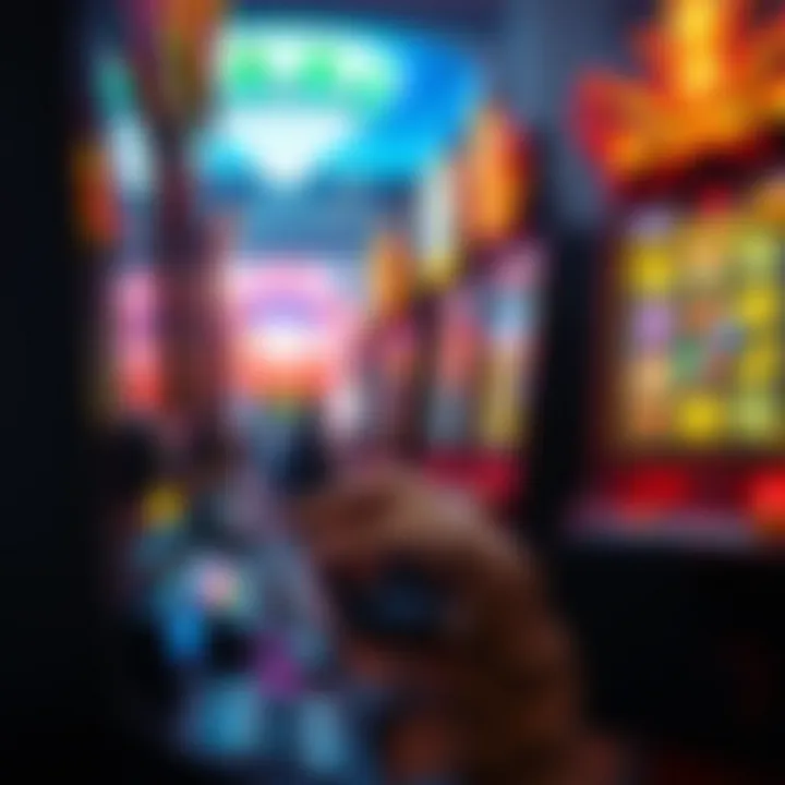 Player engaged with the slot machine interface