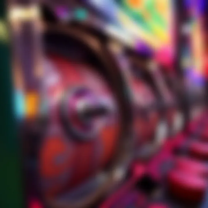 Close-up of the Dragon Fortune reels