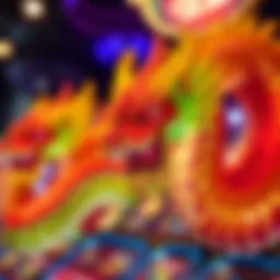 Vibrant dragons symbolizing luck and fortune