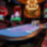 A digital poker table showcasing the five-hand format in an online setting