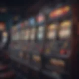 Colorful array of virtual slot machines