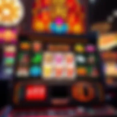 An engaging interface of a deluxe slot machine displaying exciting symbols and vibrant graphics