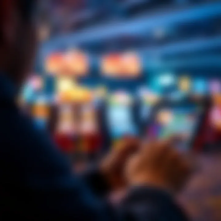 A player engaging with a free slot game on a tablet