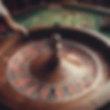 An engaging live roulette table setup showcasing the dealer and the spinning wheel.