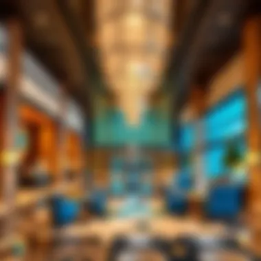 Modern hotel lobby showcasing upscale design