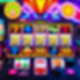 A vibrant screenshot of a penny slots game interface showcasing colorful symbols and reels.