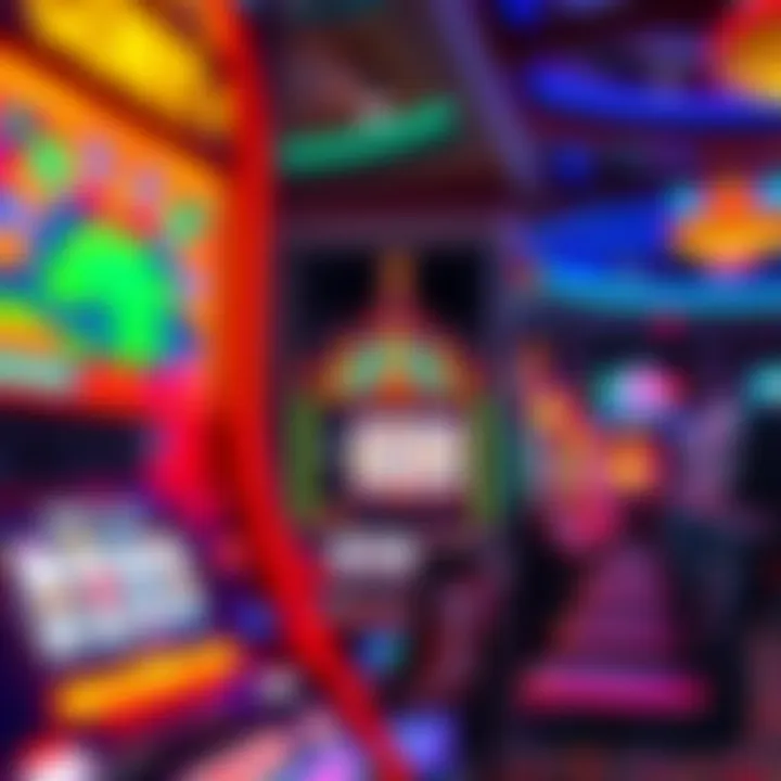 Vibrant penny slot machine display in a Las Vegas casino