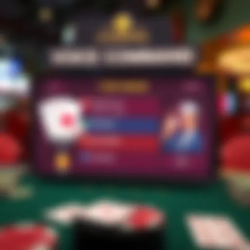 A digital interface displaying voice command options for poker.