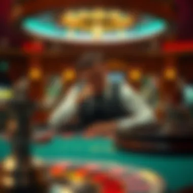 Strategizing at the Roulette Table A player contemplating their next move at a roulette table