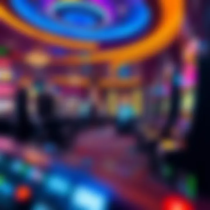 Casino ambiance showcasing slot machine area