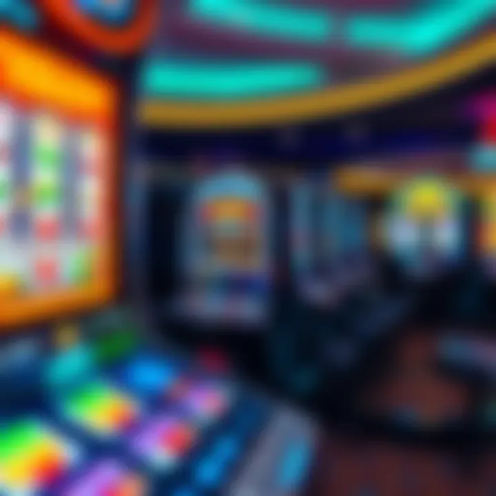 A vibrant casino slot machine in action