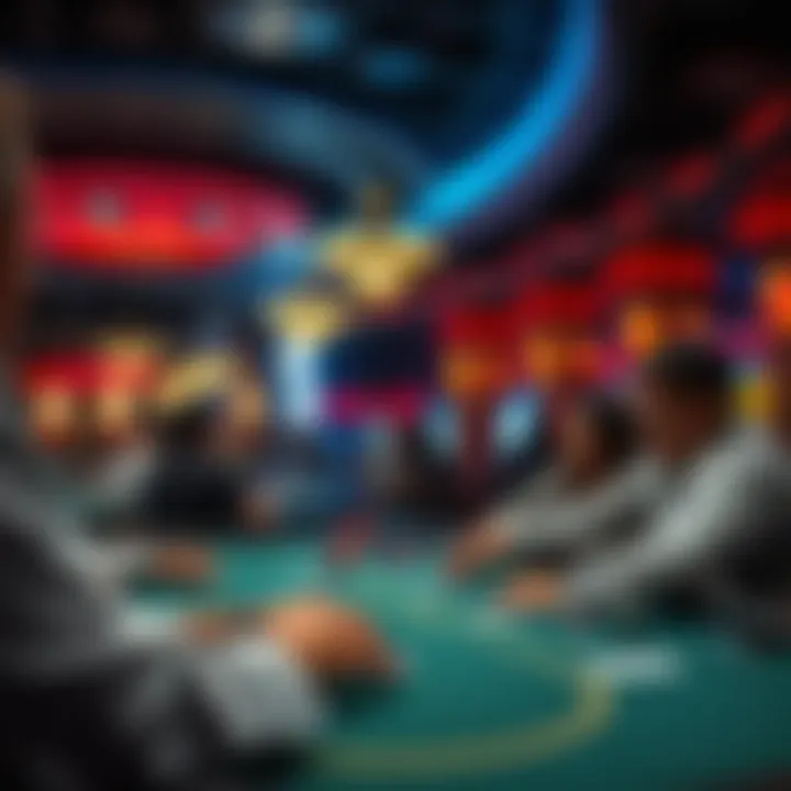 A vibrant casino environment where Texas Hold'em is played