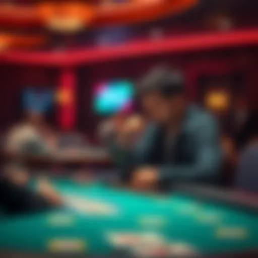 A player contemplating their next move at a Texas Hold'em table