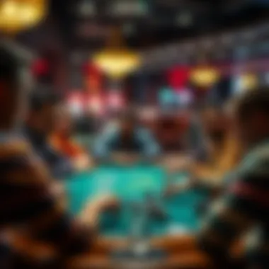 A diverse group of players engaged in a Texas Hold'em game