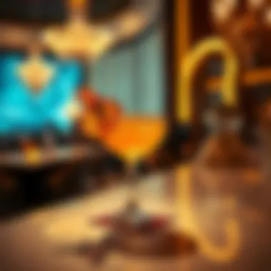 Exquisite cocktail presentation on a sleek countertop