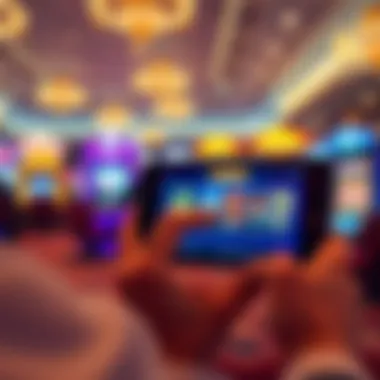 User engaging with gaming options on the Caesars Palace app