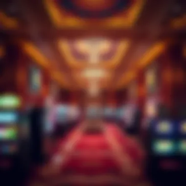 A decorated lobby of a casino showcasing rich history and cultural heritage.