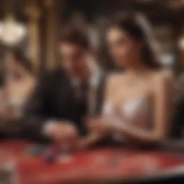 Player engaging with a baccarat simulator