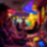 A vibrant casino scene showcasing joyful players engaged in various games